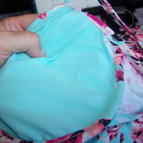 Liz Claiborne Teal Bikini with Cherry Blossoms Sz 10 - Picture 6 of 6